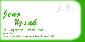 jeno uzsak business card